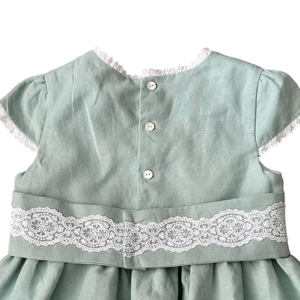 COCONUT | Mint | LINEN AND LACE DRESS - Picture 8 of 15